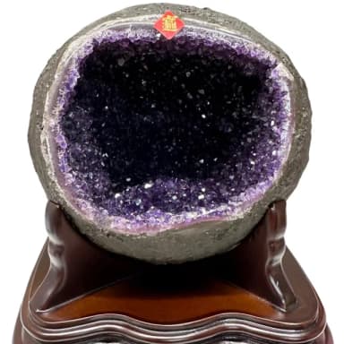 【恬芯晶品】JC33頂級烏拉圭紫晶洞3.29KG錢袋子(圓洞聚財招財貴人開運風水帝王紫水晶新居禮物新年新春)