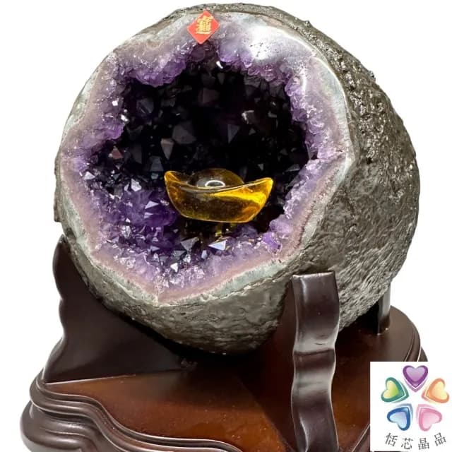 【恬芯晶品】JC29頂級烏拉圭紫晶洞4.16KG錢袋子(圓洞聚財招財貴人開運風水帝王紫水晶新居禮物新年新春)