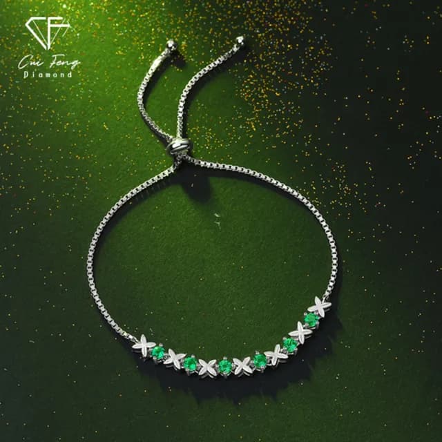 【CF鑽飾】手鍊 培育祖母綠《咫尺》雙11限定 禮物(哥倫比亞祖母綠 祖母綠手鍊 生日)