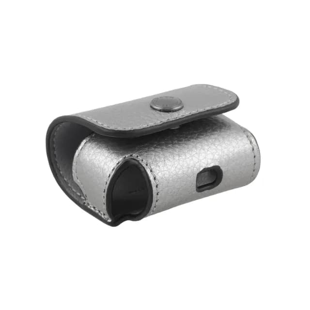 【COACH】荔枝皮革及小牛皮 Airpods Pro 無線耳機套(金屬灰)