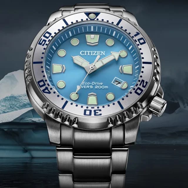 【CITIZEN 星辰】PROMASTER 200米光動能潛水錶  手錶 冰藍 男錶 禮物 推薦(BN0165-55L)