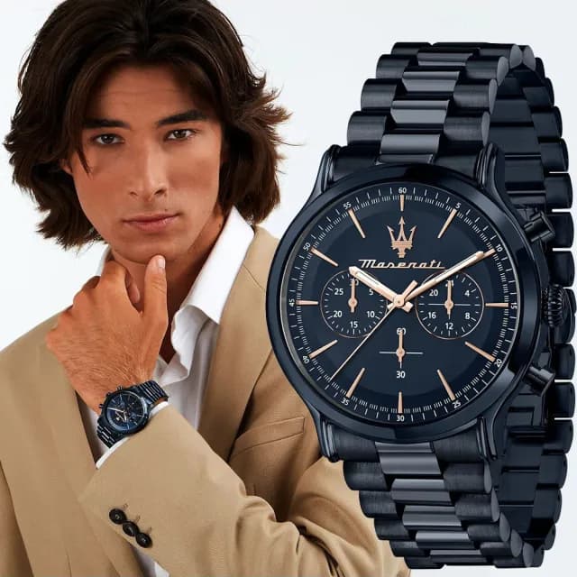 【MASERATI 瑪莎拉蒂】Epoca 超跑綻藍計時手錶-40mm 禮物 送禮 推薦(R8873618032)