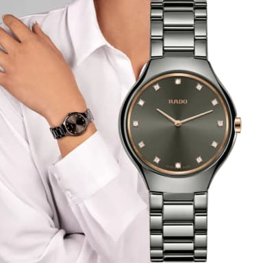【Rado 雷達表】True Thinline 真我系列 簡約時尚陶瓷女錶送禮推薦(R27956722)