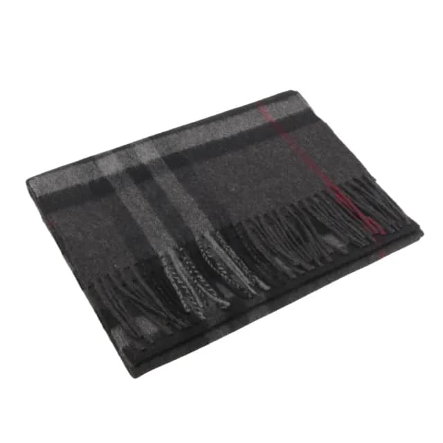 【BURBERRY 巴寶莉】基本款經典格紋喀什米爾圍巾(炭灰色)