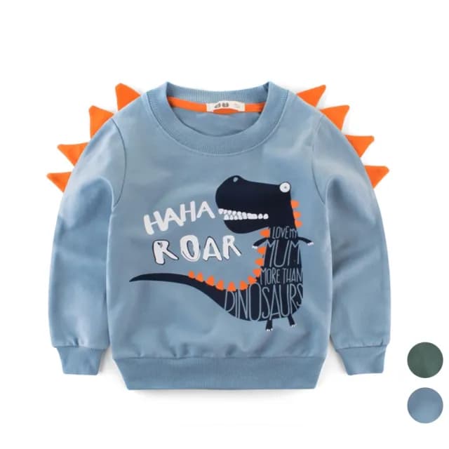 【橘魔法】背部恐龍角毛圈棉長袖上衣(長袖衛衣 長袖 男童 兒童 童裝)