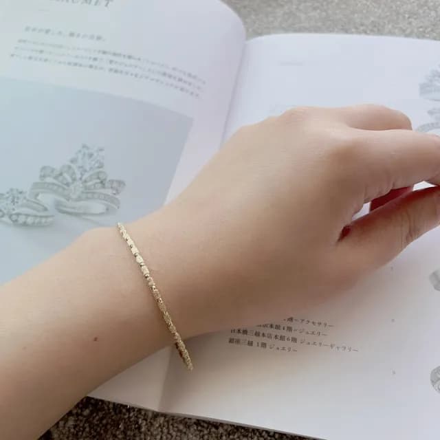 【City Diamond 引雅】18K日本鑽石切割黃K金珠鍊 手鍊(東京Yuki 表參道系列)