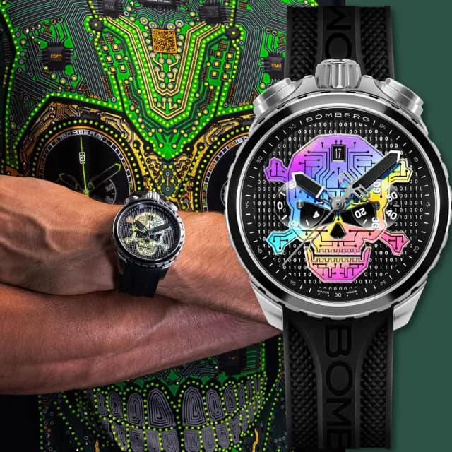 【BOMBERG】炸彈錶 Bolt-68 限量數位骷髏腕錶 計時手錶-45mm 送禮 禮物 推薦(BS45CHSS.072-2.12)