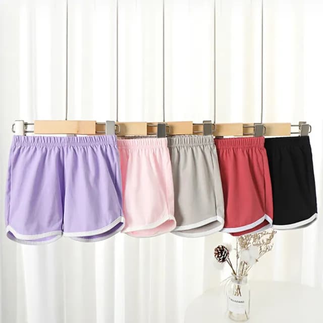 【橘魔法】（零碼出清）棉質純色滾邊運動短褲(熱褲 短褲 褲子 兒童 童裝 男童 女童 中性款)