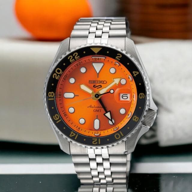 【SEIKO 精工】5 Sports 系列 GMT 兩地時間機械腕錶 指針錶 手錶 禮物 畢業(4R34-00A0D/SSK001K1)