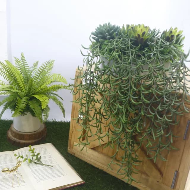 【HUGO DECO 榆果傢飾】高擬真紫弦月藤蔓植栽(擬真植物/禮物/綠化/永不凋零/佈置/蕨類)