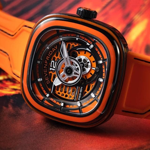 【SEVENFRIDAY】彩色碳纖維 透視自動上鍊機械錶-47X47.6mm 送禮 禮物 推薦(PS3/03)