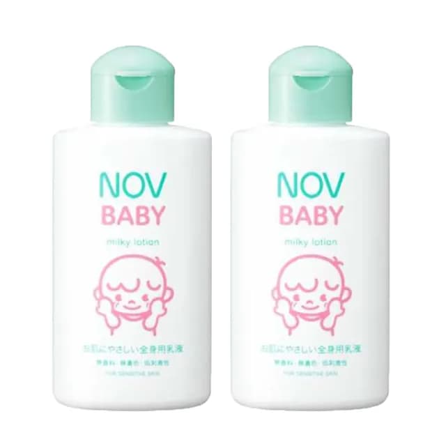 【NOV 娜芙】貝比溫和乳液X2瓶(120ml/瓶 隨機贈樣包3包 嬰兒適用 臉部.身體可使用)