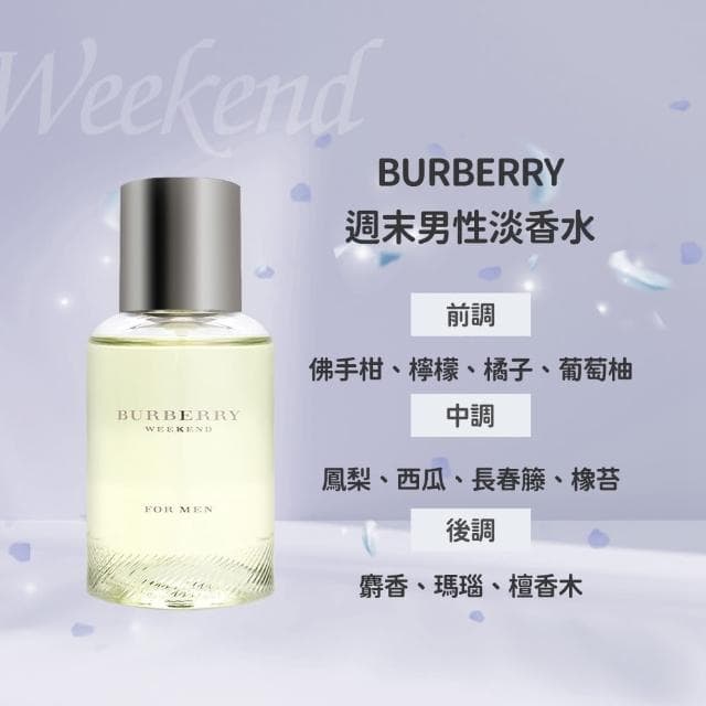 【BURBERRY 巴寶莉】粉紅風格女性/週末男性淡香水/週末女性淡香精 100ml(多款任選-平行輸入)