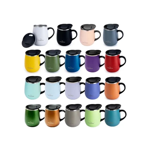 【GrandTies】滑蓋式460ML真空不鏽鋼保溫杯/馬克杯-19色任選保冷/保溫-全球第一品牌(交換禮物首選)