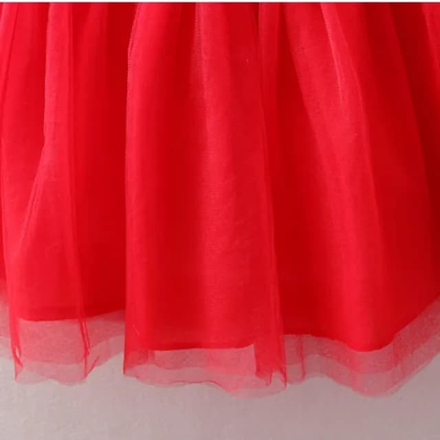 【橘魔法】彩色牡丹旗袍小包袖中國結拼接紗裙洋裝(連衣裙 旗袍 童裝 過年 喜宴 週歲 新年裝 女童 拜年服)