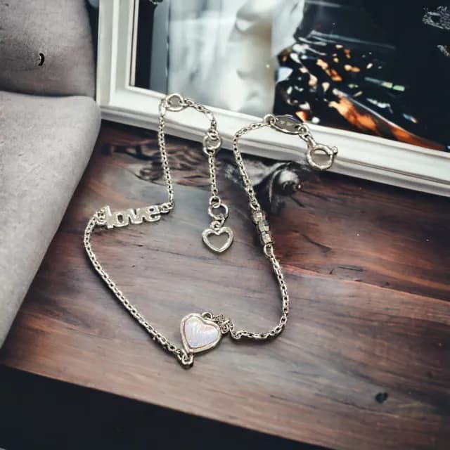 【Eli Jewelry】Pt950正鉑金 LOVE淡粉紫色珍珠貝小愛心鉑金手鍊 愛心手環(附金飾保證卡 精美禮物包裝)