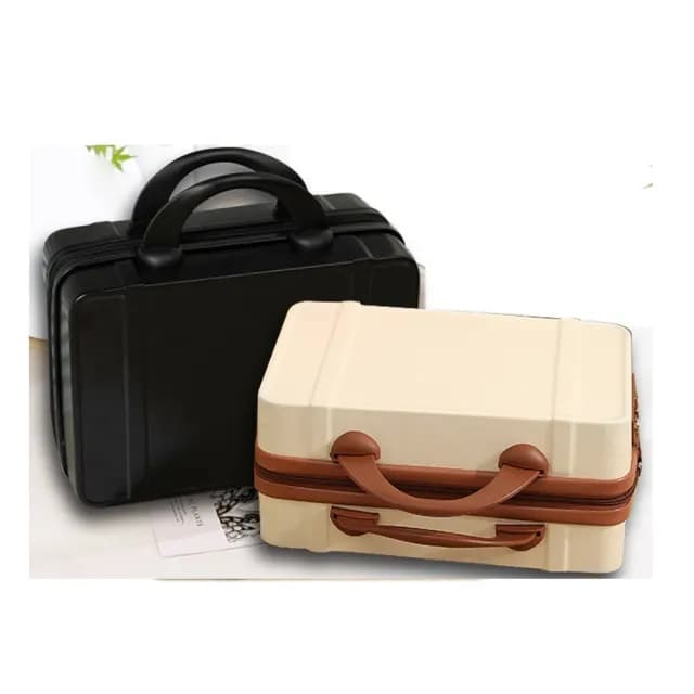 【儲廣】14吋密碼鎖復古感英倫風手提行李箱(輕旅行、旅行箱 行李箱 化妝品收納 登機箱 旅行收納 手提箱)