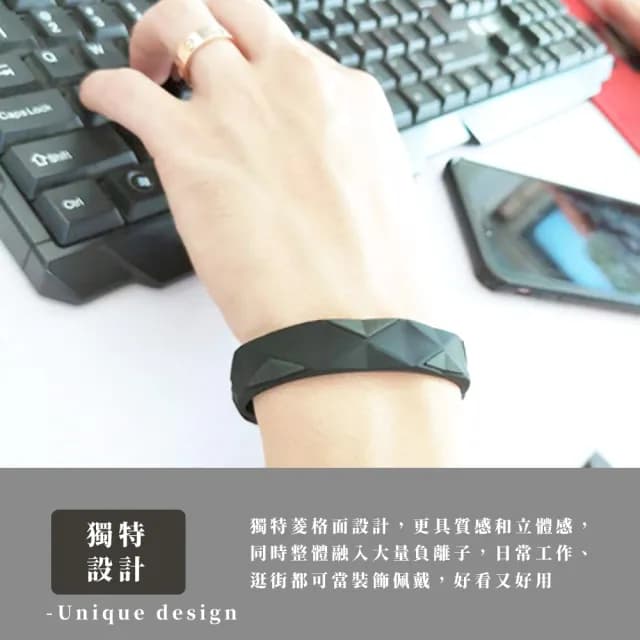 【安心觸摸】負離子防靜電矽膠手環(防水 能量手環 手鍊 改善睡眠 磁力 去靜電 運動手環 磁場 新陳代謝)