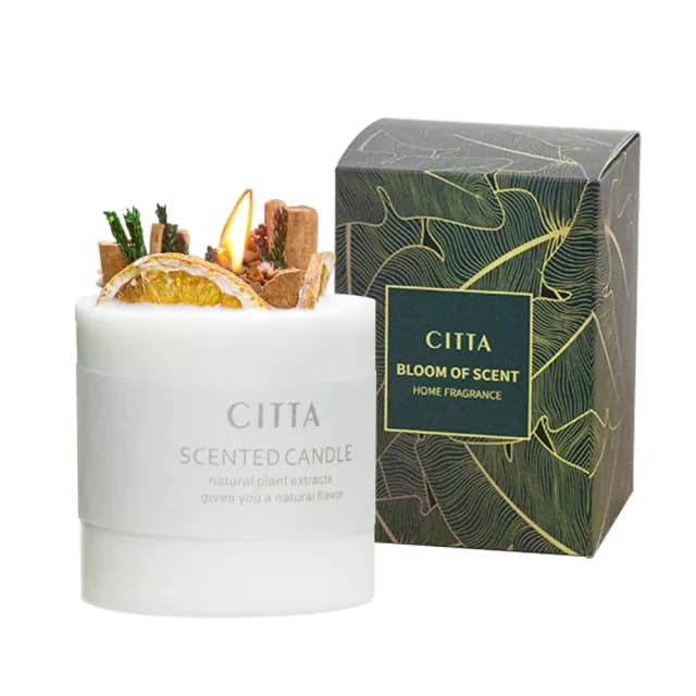 【CITTA】乾燥花藝香薰蠟燭 270g(香氛蠟燭 天然大豆蠟 融燭)