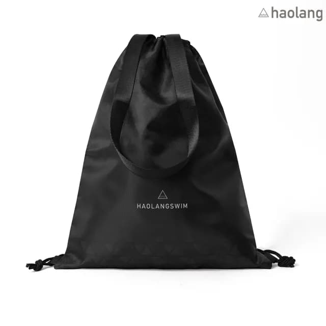 【haolang 浩浪】父親節禮物 乾溼分離 質感霧黑多功能束口袋 旅行袋 衣物收納袋  泳衣收納袋(H41541-F)