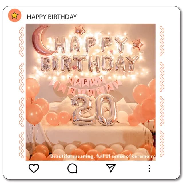 【氣球王國】玫瑰金生日派對套餐氣球組(生日佈置 派對 告白求婚 周歲慶生 畢業 紀念日 布置)