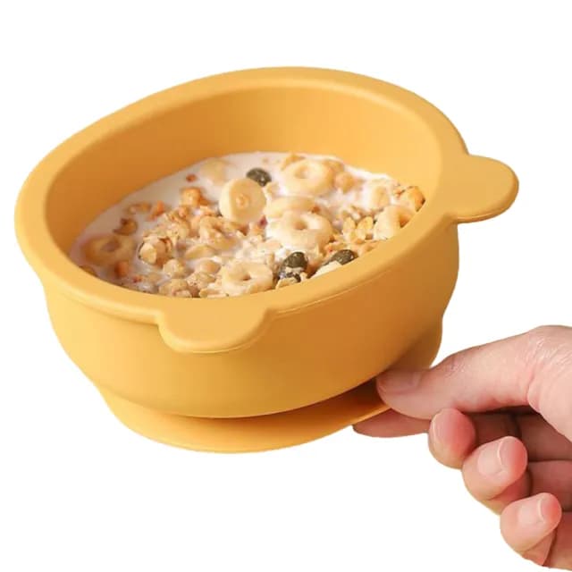 【不倒餐】食品級矽膠兒童吸盤碗(防打翻 防漏 幼兒 餐盤 學習碗 防滑碗 學習碗 寶寶碗 副食品 環保餐具)