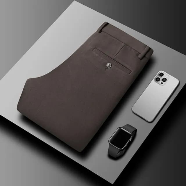 【米蘭精品】現貨+預購 男商務西裝褲修身西裝褲直筒褲機能免燙(男長褲休閒彈力火岩絨父親節禮物3色74gq13)