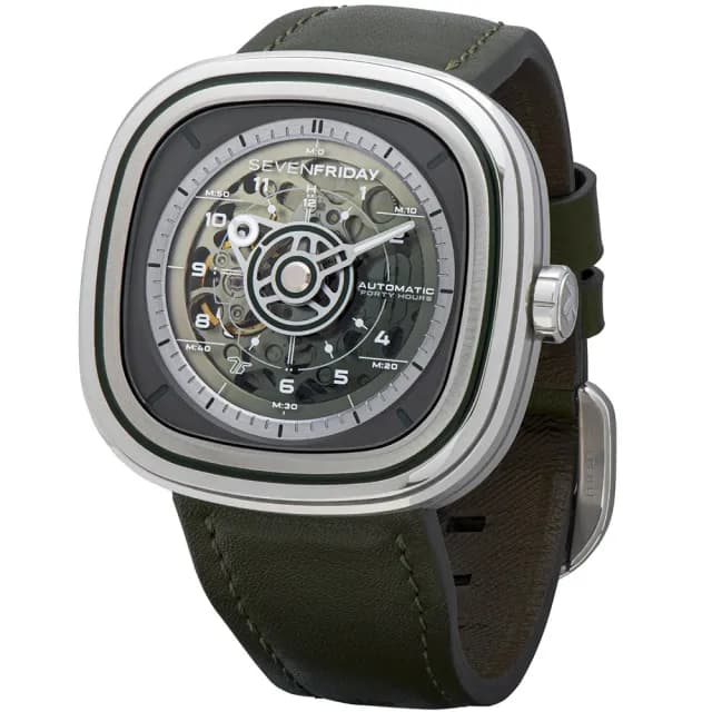 【SEVENFRIDAY】T系列 軍綠色漸層機械錶-45mm 送禮 禮物 推薦(T1/06)