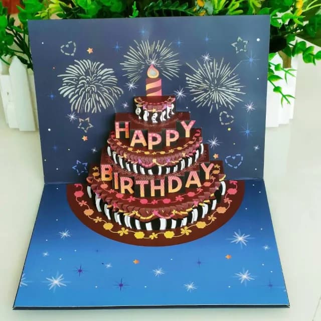 【birthday card】生日快樂立體賀卡(唱歌生日卡鏤空紙雕禮物3D生日卡)