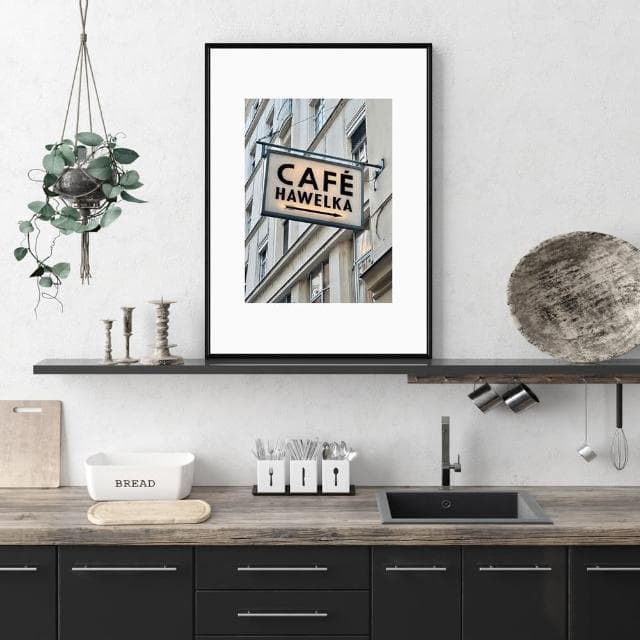 【菠蘿選畫所】CAFE HAWELKA - 50x70cm(攝影咖啡裝飾掛畫/咖啡店裝飾/廚房掛畫/開店送禮)