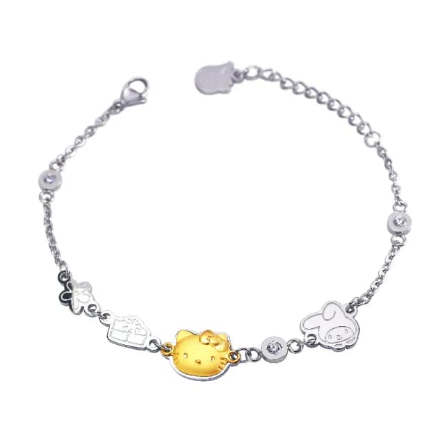 【2sweet 甜蜜約定】Hello Kitty50周年金加鋼手鍊 約重0.10錢(甜蜜約定 KT 金加鋼飾)