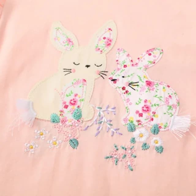 【橘魔法】花布兔子長袖上衣(薄長袖 女童 兒童 童裝)