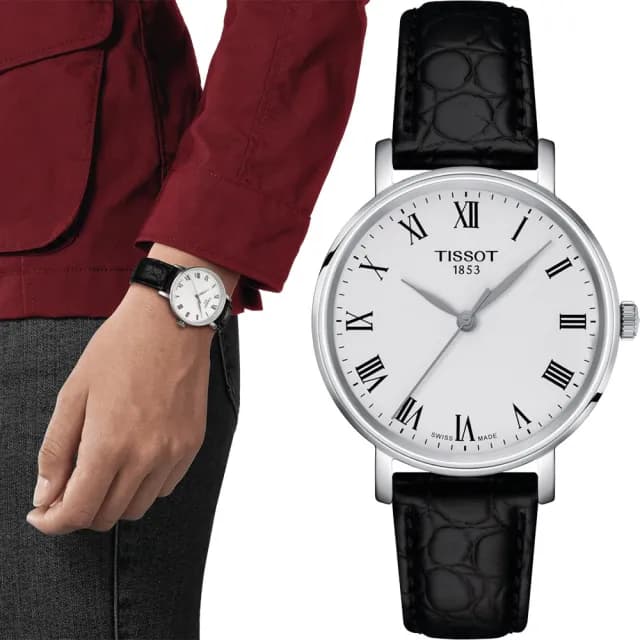【TISSOT 天梭 官方授權】羅馬經典情侶手錶 對錶 禮物 推薦(T1434101603300+T1432101603300)