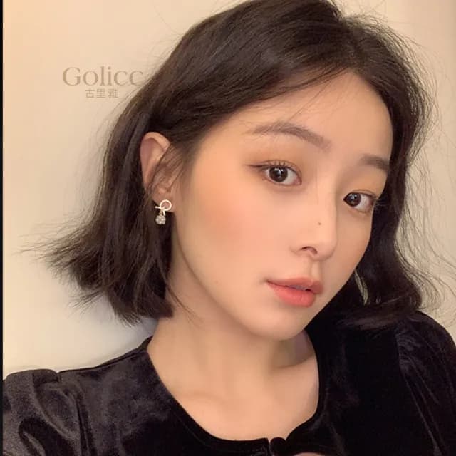 【Golicc】耳環 輕奢鑲鑽 珍(99購物限定 生日 飾品 耳釘 耳飾 耳墜 禮物)