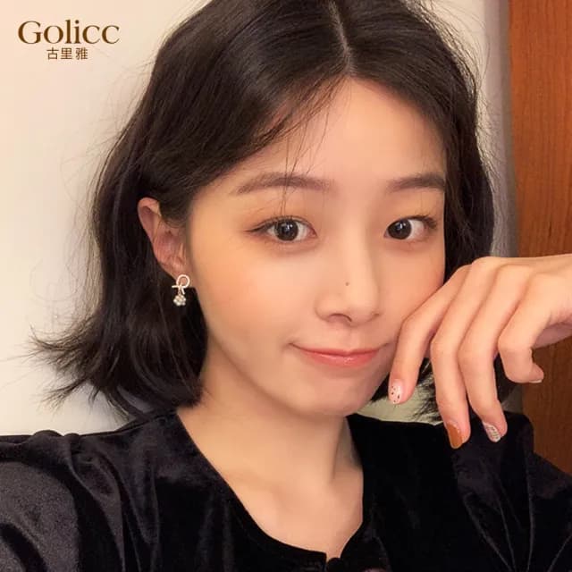 【Golicc】耳環 輕奢鑲鑽 珍(99購物限定 生日 飾品 耳釘 耳飾 耳墜 禮物)