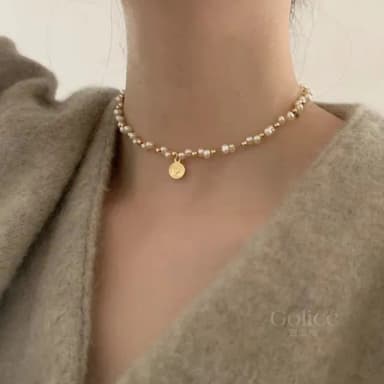 【Golicc】項鍊 歐美典雅纏繞珍珠女王鎖骨鍊(母親節 生日 情人節 鎖骨鍊 項鍊 飾品 禮物)