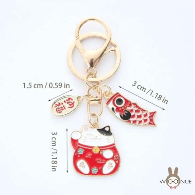 【WOONUE】高品質招財納福貓動物皮包背包鑰匙圈掛飾(兒童 情人節 朋友 愛貓 婚禮小物 生日禮物)