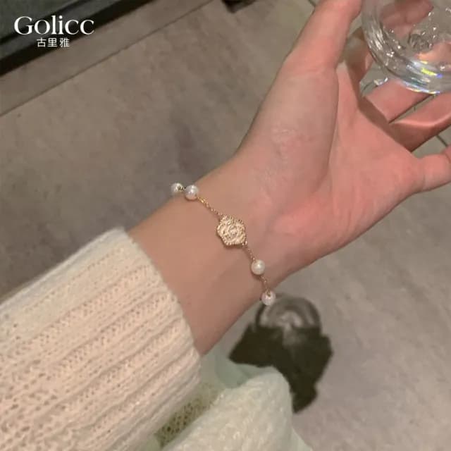 【Golicc】手鍊 氣質款小香風 珍珠(七夕 情人節 生日 手環 手繩 首飾 飾品 禮物)