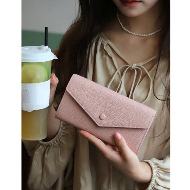 【JOYFUL LIFE 特樂生活】雙11 柔軟 氣質 信封長夾(零錢包/ 皮夾 / 長夾)