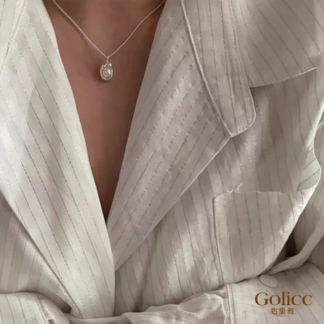 【Gulicc】項鍊 優雅簡約 豆莢珍珠(雙11 聖誕節 生日 鎖骨鍊 項鍊 飾品 禮物)