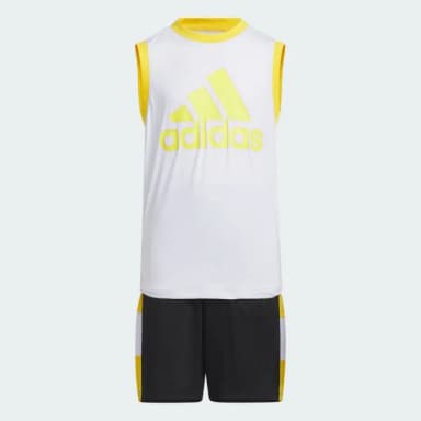 【adidas 愛迪達】運動套裝 背心/短褲 吸濕排汗 童裝 IQ0854