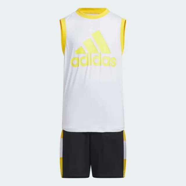 【adidas 愛迪達】運動套裝 背心/短褲 吸濕排汗 童裝 IQ0854