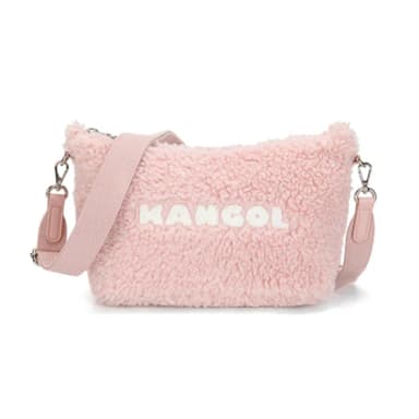 【KANGOL】母親節禮物 Bichon 棉花糖字體側背包(粉色)