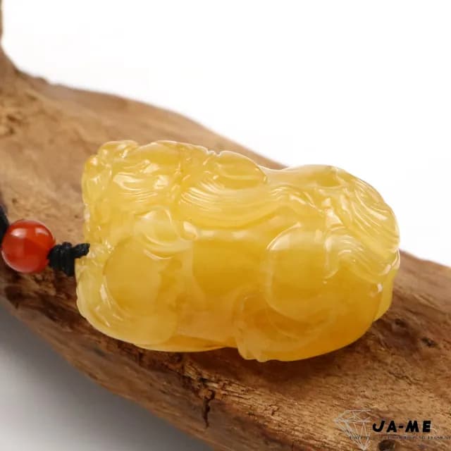 【JA-ME】天然琥珀波羅的海頂級蜜蠟招財貔貅項鍊 13克(77購物節/禮物/現貨)