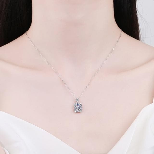 【巴黎精品】現貨+預購 莫桑鑽石項鍊飾品配件925純銀項鍊(1克拉鑽石項鏈莫桑鑽項鍊2款a1cn9)