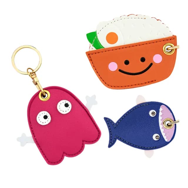 【DIVA】日式櫻木高質感皮革Q版感應磁釦保護套(鑰匙釦 感應扣套 母親節禮物 女生禮物)