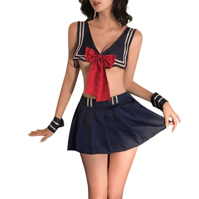 【愛衣朵拉】性感角色扮演 情趣內衣 學生制服套裝(送女友情人節禮物)