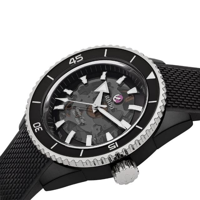【Rado 雷達表】R02 Captain Cook 庫克船長高科技陶瓷鏤空機械錶送禮推薦(R32127156)
