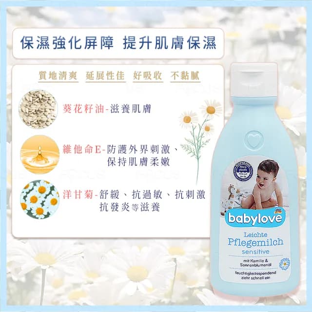 【BALEA貝利亞】德國原裝敏弱寶寶潤膚乳 250ml*1瓶(寶寶/嬰兒/新生兒/幼兒/兒童 身體乳液)