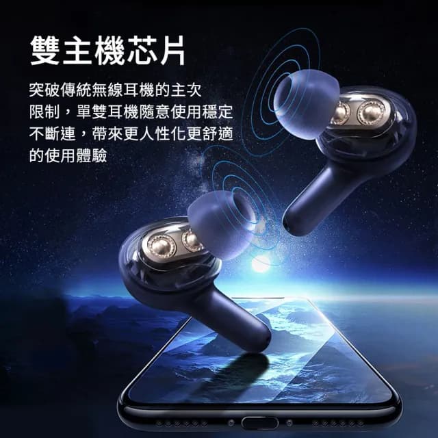 【聆翔】D200 雙動圈四喇叭無線藍牙耳機(HIFI級音質/雙動圈/4喇叭)